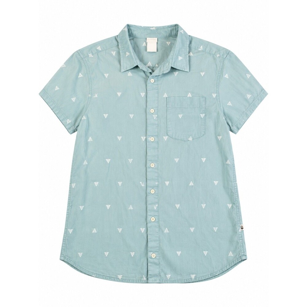The North Face Men’s XXL Short Sleeve Button Down Shirt Blue Geometric Outdoor